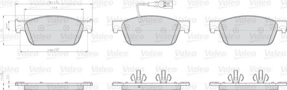 Valeo 872623 - Əyləc altlığı dəsti, əyləc diski furqanavto.az