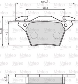 Valeo 872020 - Əyləc altlığı dəsti, əyləc diski furqanavto.az