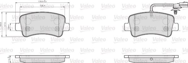 Valeo 872112 - Əyləc altlığı dəsti, əyləc diski furqanavto.az