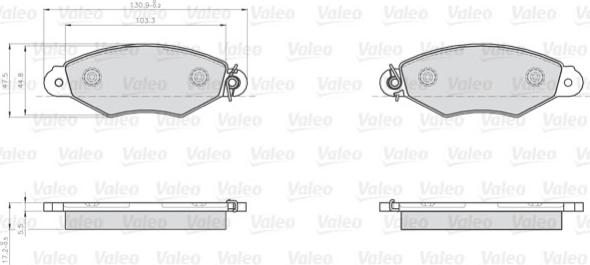 Valeo 872807 - Əyləc altlığı dəsti, əyləc diski furqanavto.az