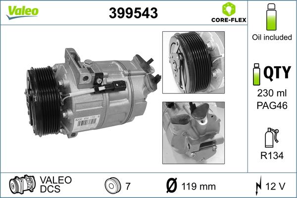 Valeo 399543 - Kompressor, kondisioner furqanavto.az