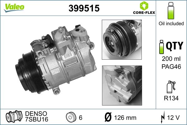 Valeo 399515 - Kompressor, kondisioner furqanavto.az