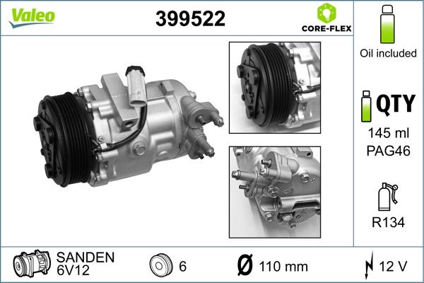 Valeo 399522 - Kompressor, kondisioner furqanavto.az