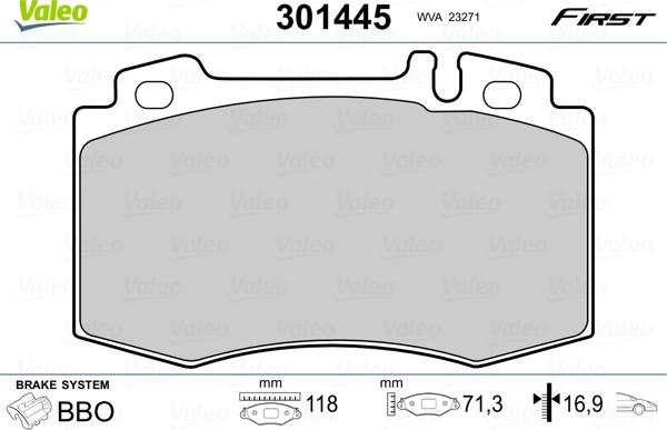 Valeo 301445 - Əyləc altlığı dəsti, əyləc diski furqanavto.az