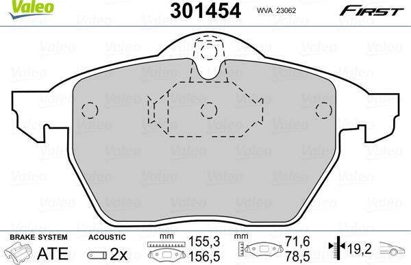 Valeo 301454 - Əyləc altlığı dəsti, əyləc diski furqanavto.az