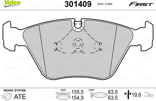 Valeo 301409 - Əyləc altlığı dəsti, əyləc diski furqanavto.az