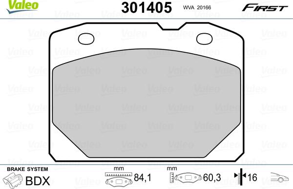 Valeo 301405 - Əyləc altlığı dəsti, əyləc diski furqanavto.az