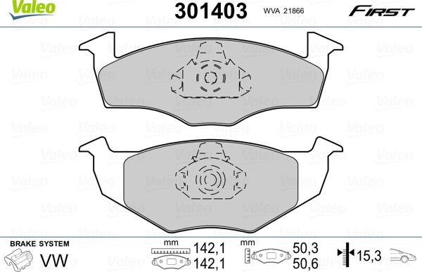 Valeo 301403 - Əyləc altlığı dəsti, əyləc diski furqanavto.az