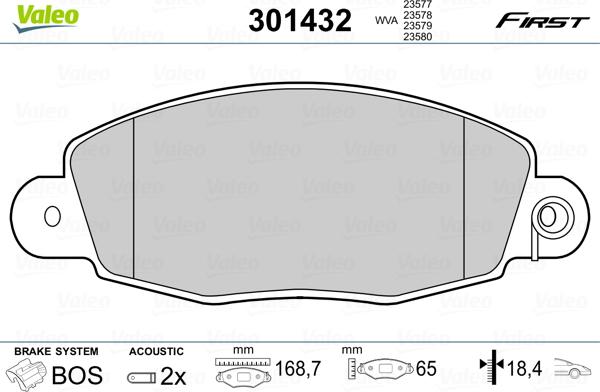 Valeo 301432 - Əyləc altlığı dəsti, əyləc diski furqanavto.az