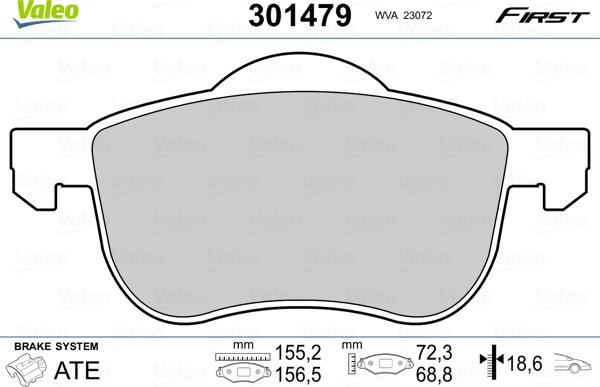 Valeo 301479 - Əyləc altlığı dəsti, əyləc diski furqanavto.az