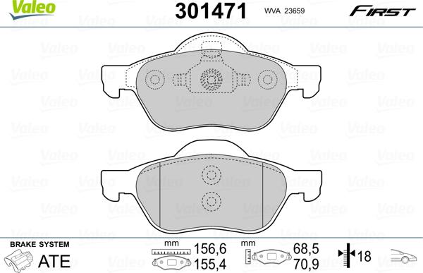 Valeo 301471 - Əyləc altlığı dəsti, əyləc diski furqanavto.az