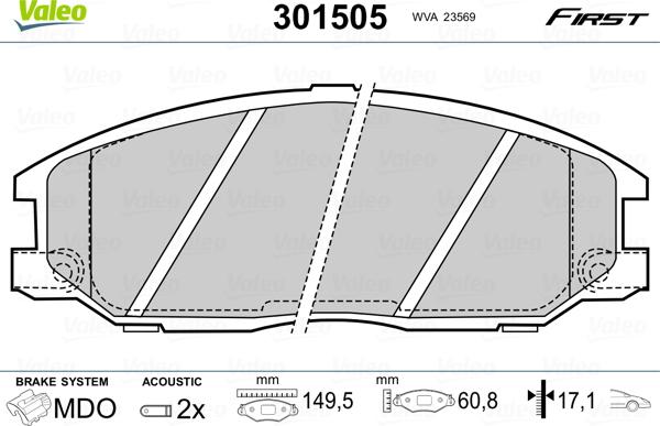 Valeo 301505 - Əyləc altlığı dəsti, əyləc diski furqanavto.az