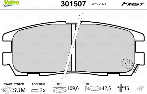 Valeo 301507 - Əyləc altlığı dəsti, əyləc diski furqanavto.az