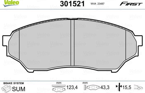 Valeo 301521 - Əyləc altlığı dəsti, əyləc diski furqanavto.az