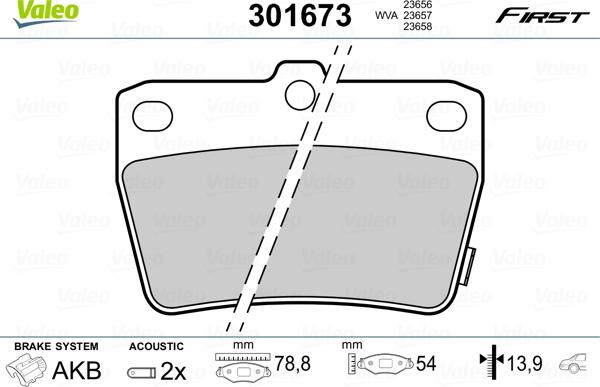 Valeo 301673 - Əyləc altlığı dəsti, əyləc diski furqanavto.az