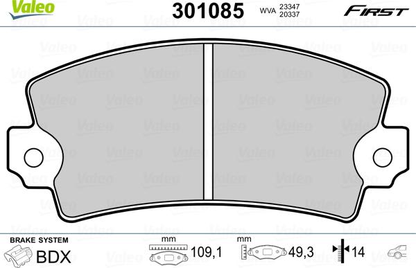 Valeo 301085 - Əyləc altlığı dəsti, əyləc diski furqanavto.az