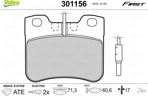 Valeo 301156 - Əyləc altlığı dəsti, əyləc diski furqanavto.az