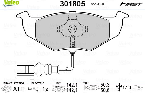 Valeo 301805 - Əyləc altlığı dəsti, əyləc diski furqanavto.az