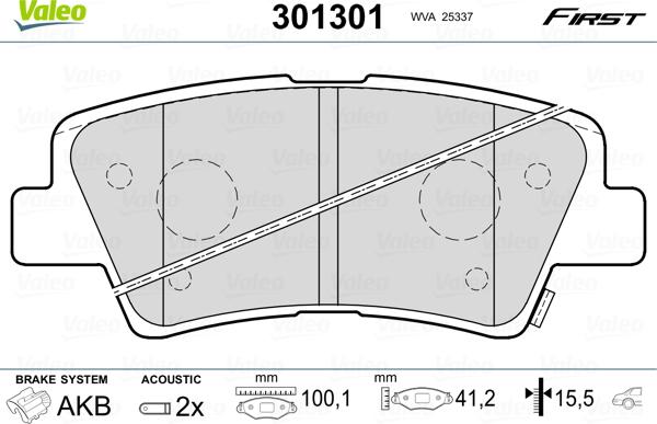 Valeo 301301 - Əyləc altlığı dəsti, əyləc diski furqanavto.az