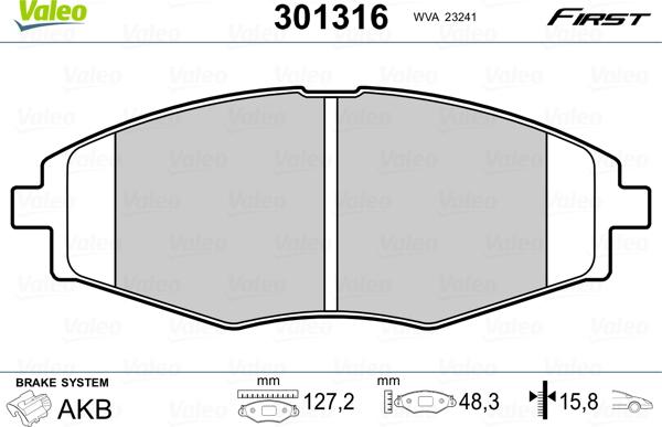 Valeo 301316 - Əyləc altlığı dəsti, əyləc diski furqanavto.az