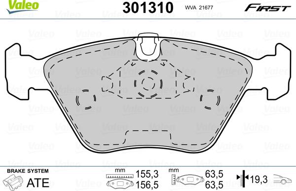 Valeo 301310 - Əyləc altlığı dəsti, əyləc diski www.furqanavto.az