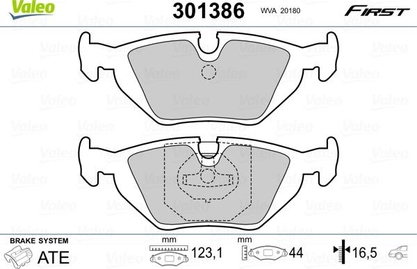 Valeo 301386 - Əyləc altlığı dəsti, əyləc diski furqanavto.az