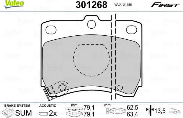 Valeo 301268 - Əyləc altlığı dəsti, əyləc diski furqanavto.az