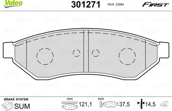 Valeo 301271 - Əyləc altlığı dəsti, əyləc diski furqanavto.az