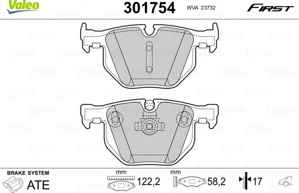 Valeo 301754 - Əyləc altlığı dəsti, əyləc diski furqanavto.az