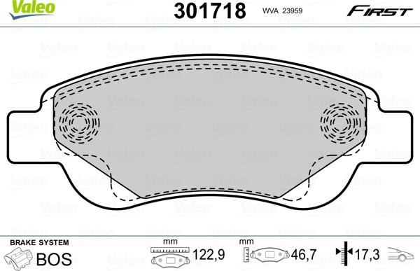 Valeo 301718 - Əyləc altlığı dəsti, əyləc diski furqanavto.az