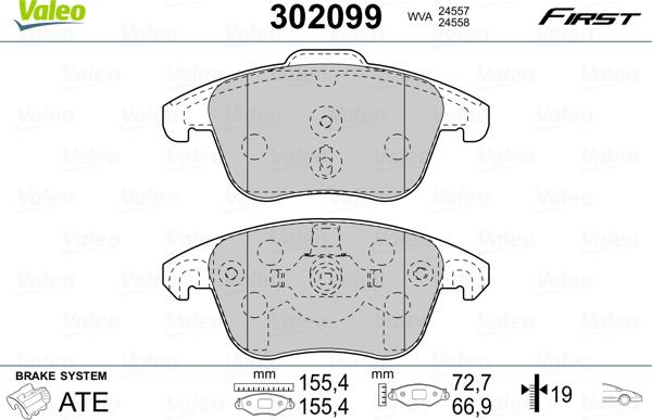 Valeo 302099 - Əyləc altlığı dəsti, əyləc diski furqanavto.az