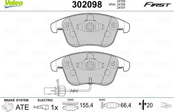 Valeo 302098 - Əyləc altlığı dəsti, əyləc diski furqanavto.az