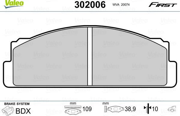 Valeo 302006 - Əyləc altlığı dəsti, əyləc diski furqanavto.az