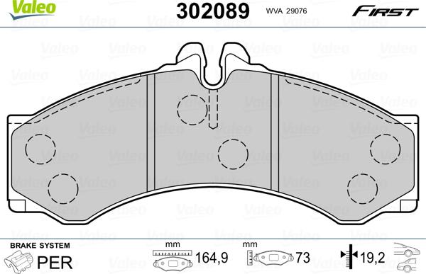 Valeo 302089 - Əyləc altlığı dəsti, əyləc diski furqanavto.az