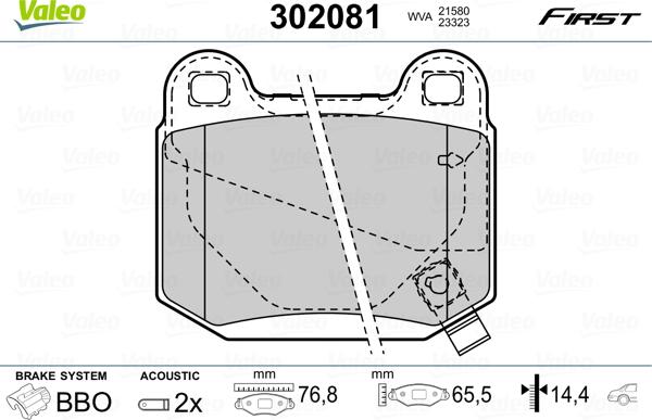 Valeo 302081 - Əyləc altlığı dəsti, əyləc diski furqanavto.az