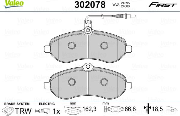 Valeo 302078 - Əyləc altlığı dəsti, əyləc diski furqanavto.az