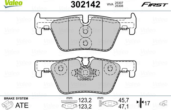 Valeo 302142 - Əyləc altlığı dəsti, əyləc diski furqanavto.az