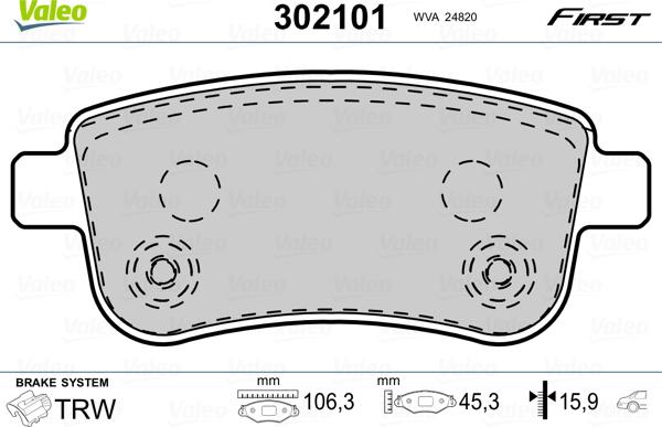 Valeo 302101 - Əyləc altlığı dəsti, əyləc diski furqanavto.az