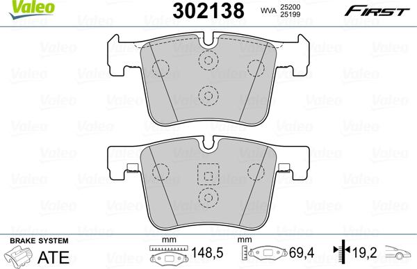 Valeo 302138 - Əyləc altlığı dəsti, əyləc diski furqanavto.az