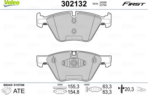 Valeo 302132 - Əyləc altlığı dəsti, əyləc diski furqanavto.az