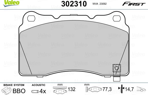 Valeo 302310 - Əyləc altlığı dəsti, əyləc diski furqanavto.az