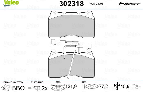 Valeo 302318 - Əyləc altlığı dəsti, əyləc diski furqanavto.az