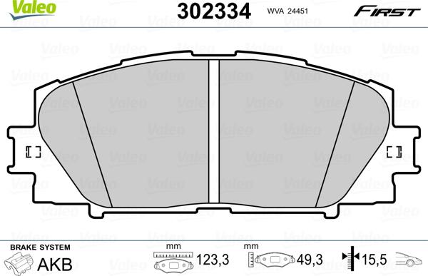 Valeo 302334 - Əyləc altlığı dəsti, əyləc diski www.furqanavto.az