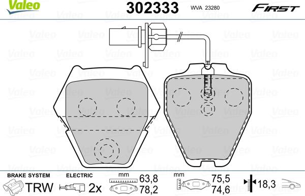 Valeo 302333 - Əyləc altlığı dəsti, əyləc diski furqanavto.az