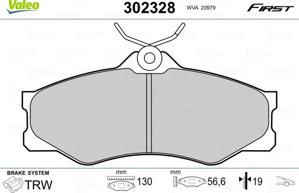 Valeo 302328 - Əyləc altlığı dəsti, əyləc diski furqanavto.az