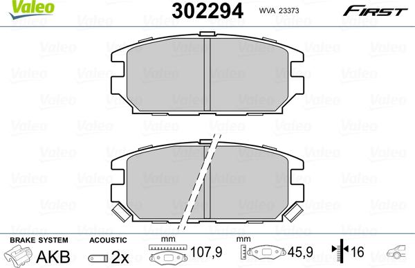 Valeo 302294 - Əyləc altlığı dəsti, əyləc diski www.furqanavto.az