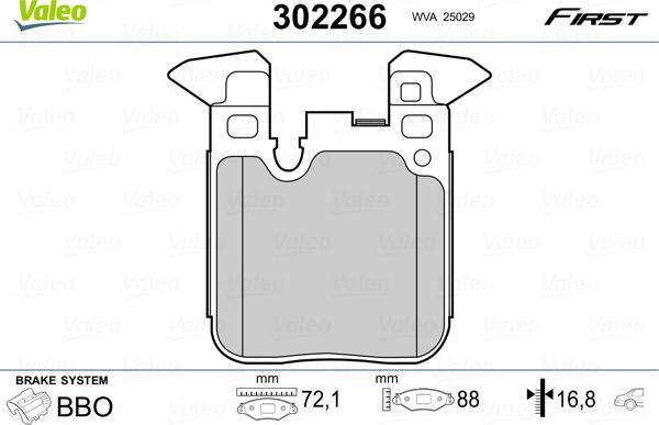 Valeo 302266 - Əyləc altlığı dəsti, əyləc diski furqanavto.az