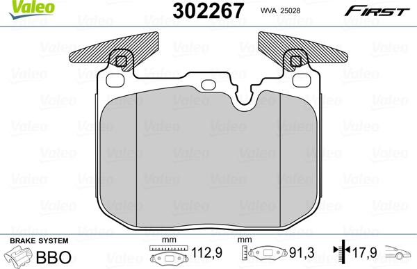 Valeo 302267 - Əyləc altlığı dəsti, əyləc diski furqanavto.az