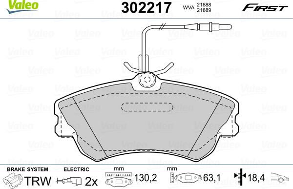 Valeo 302217 - Əyləc altlığı dəsti, əyləc diski furqanavto.az