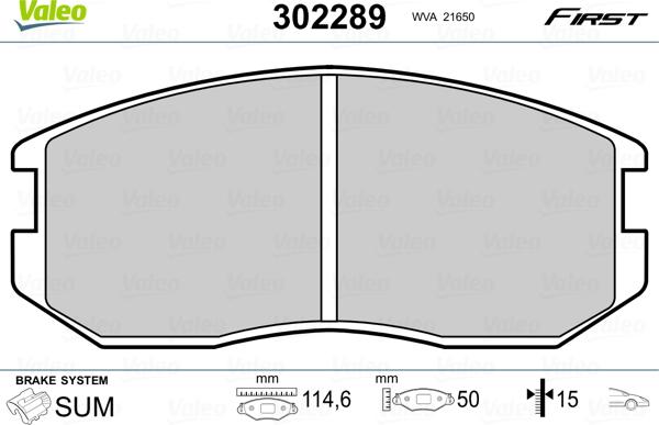 Valeo 302289 - Əyləc altlığı dəsti, əyləc diski furqanavto.az